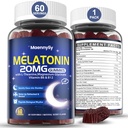 Melatonin 20mg Gummies til voksne - Sugar Free Melatonin Gummies Extra Styrke med L- Theanin, Magnesium, Ashwagandha, Gurkemeje, D3 & Zink - Ikke-Habit Forming