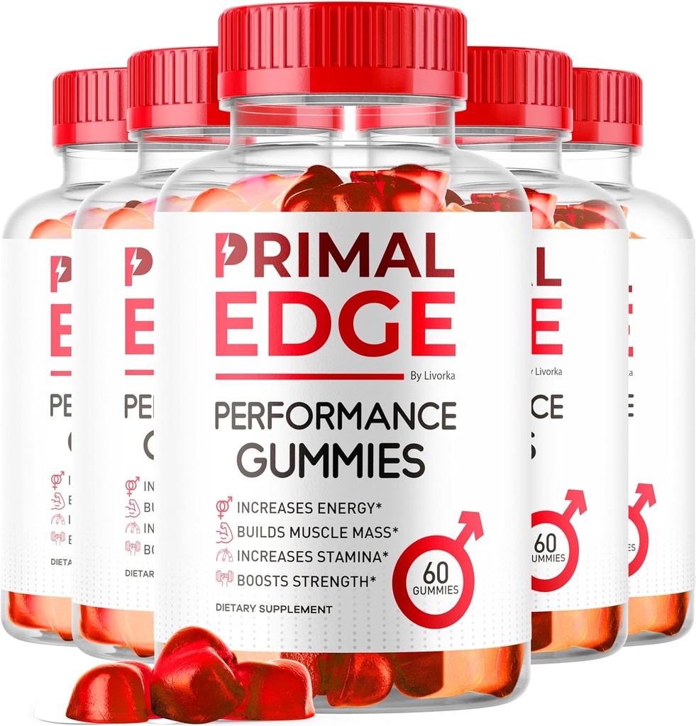 (5 Pack) Primal Edge Herre Gummies, Primal Edge, Primal Edge Gummies, Primal Edge Advanced Formel Gummies, Primal Edge Supplement Gummy, Primal Edge Support Gummies, 300 Gummies for 5 Måneder