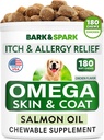 BARK & SPARK Omega 3 for hunde - 160 Fish Oil Treats for hunde - Hud og Coat Supplement - EPA & DHA fedtsyrer - Canine Salmon Oil - Anchovy