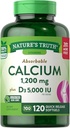 Nature 's Truth Absorbable Calcium 1200 mg Plus D3 5000 IE per Servering Quick Release Softels - 120 ct, pakke med 2