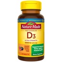 Nature Made Vitamin D3 5000 IE (125 mcg) Extra Strength, Vitamin D supplement til immunforsvar, 70 Sugar Free Fast Opløs tabletter, 70 dages forsyning