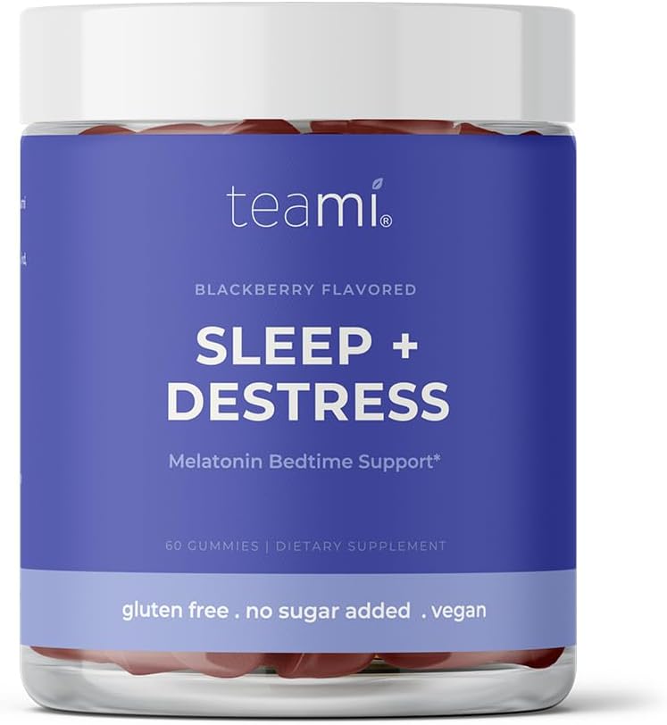 Teami Sleep + Destress, Melatonin Sengetid Support Gummy Vitamin