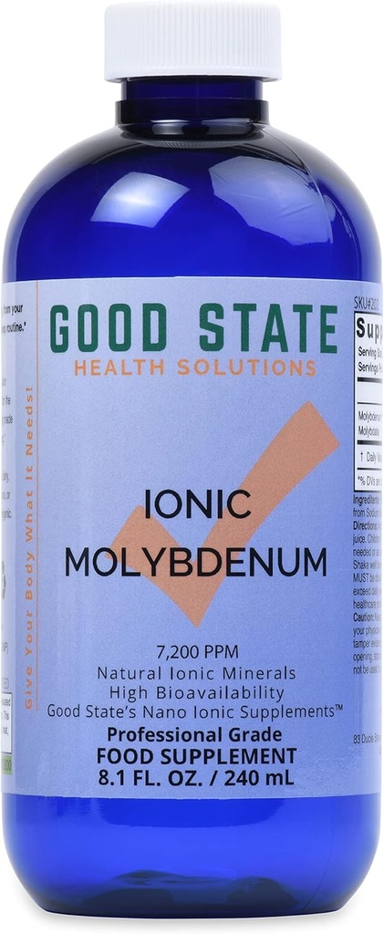 Good State Liquid Ionic Molybdæn (96 portioner ved 2 mg grundstof, plus 2 mg fulvic acid - 8 fl oz)