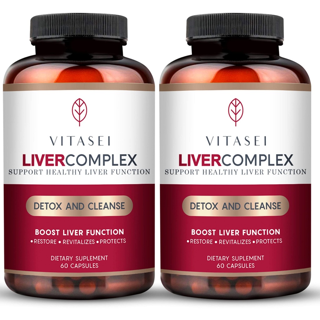 VITASEI Lever Rengøring Detox & Reparation, Lever Complex W / Milk Thistle Extract, Garcinia, Curcumin C3, Support Herbal Kosttilskud, Detox Formel for kvinder og mænd, 60 Capsule (Pack of 2)