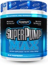 Gaspari Nutrition SuperPump MAX, Ultimate Pre Workout Pulver, Vedvarende energi Preworkout, Nitroxide Booster, Muskelvækst, Recovery & Replenises Electrolytes (40 Servering, Blå Raspberry Ice)