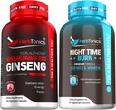 Koreansk rød Panax Ginseng 1500mg - Høj potens Ginseng for energi, ydeevne og immunforsvar til mænd og kvinder - nat tid vægt supplement med Melatonin til støtte søvn & Metabolisme