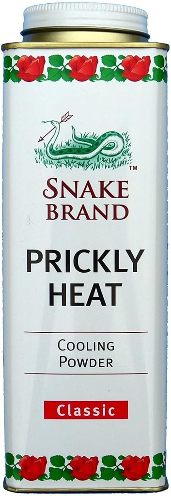 Snake Brand Prickly Heat Cooling Powder for Everyday Use - Anti- Chafing, Heat Udslæt Relief, Classic Original Duft (9.9 Oz / 280g)