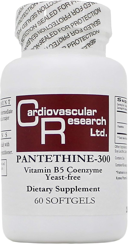 Pantethin 300mg (Pantesin) 60 Softgels - 2 Pack - Økologiske formler / cardiovaskulær forskning