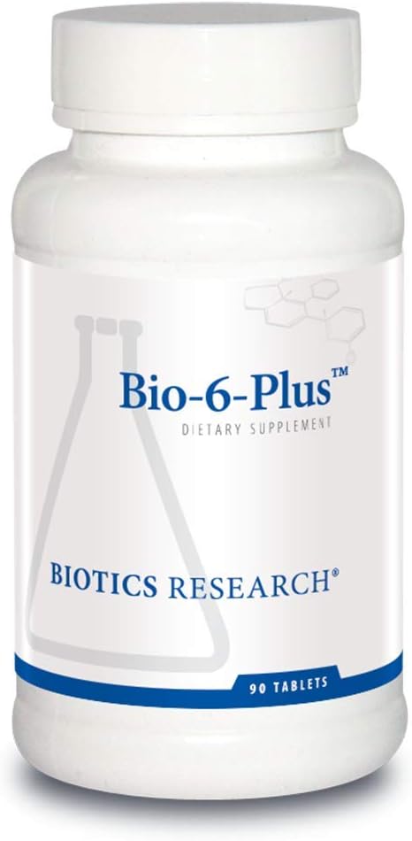 Bioetik Forskning Bio 6 Plus fordøjelsesstøtte, understøtter pankreatisk funktion, 50.000 NF enheder Amylase, 9,300 NF enheder Lipase, 50.000 NF enheder Protease, Pankreatic og fordøjelsesenzymer 90 tabletter