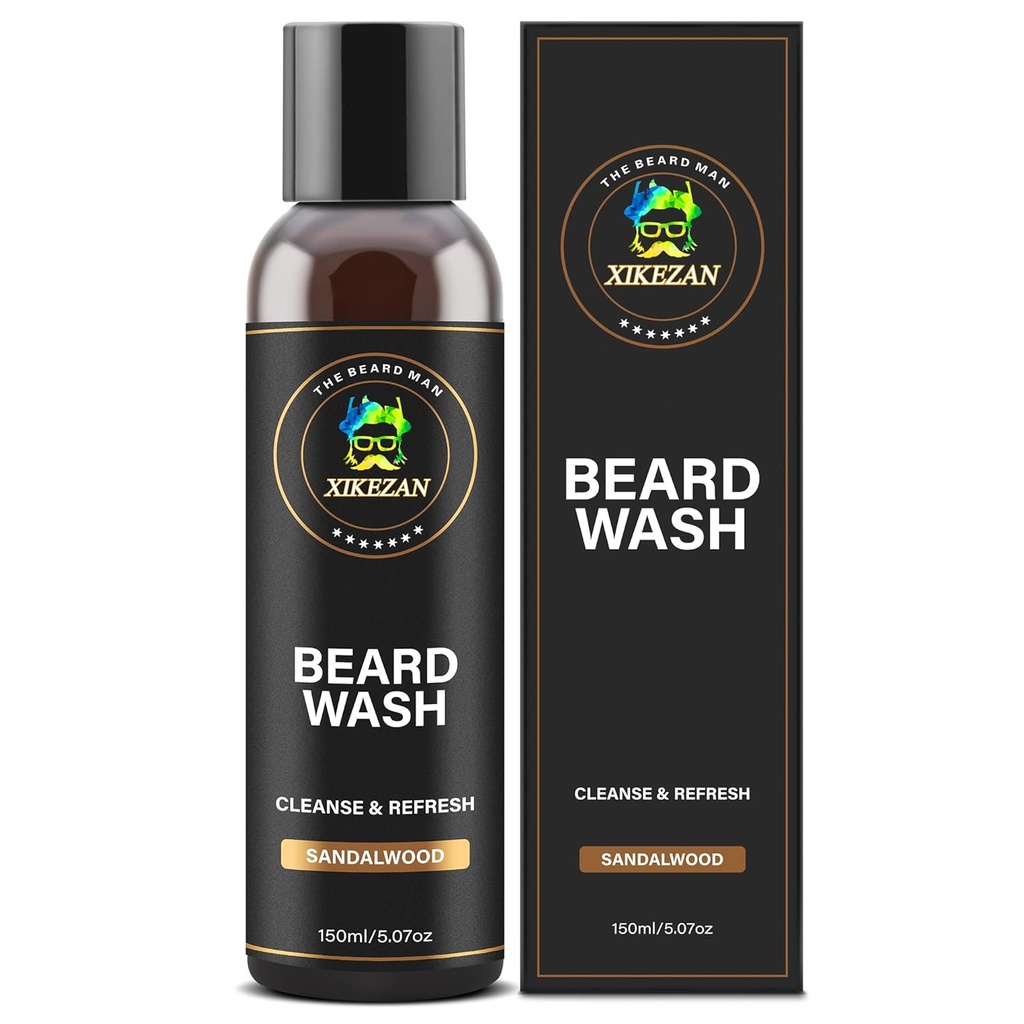 XIKEZAN Beard Wash Shampoo w / Natural Biotin Argan & Jojoba Oils Deeply Cleans Smooths Smely & Stronthens, Christmas Stoking Stuffers Far Day Gaver til mænd ham far Kæreste Mand