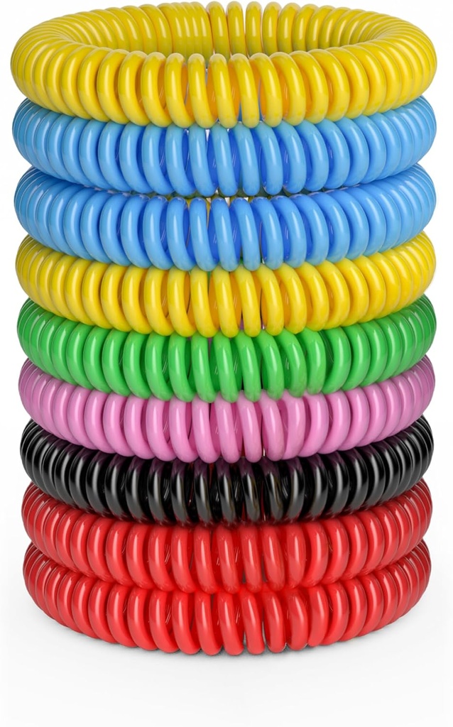12 Pack Mosquito Armbånd, Mosquito Bands til voksne og børn med individuel indpakning & DEET Gratis, Natural og vandtæt armbånd Citronella Armbånd til Camping Vandring
