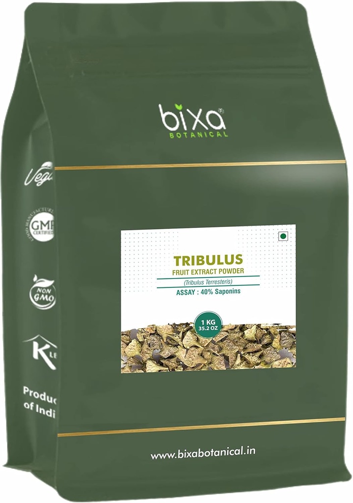 bixa BOTANITIC Gokhru / Tribulus (Tribulus Terresteris) Dry Extract - 40% saponiner af Gravimetry Budd124; pakning med 1 Budding124; Understøtter Genito- Urinary Health & Muscle Build