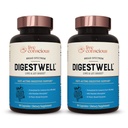 Live Conscious DigestWell øjeblikkelig støtte - Fast- Fungerende fordøjelsesstøtte 124; Broad Spectrum Enzyme, Probiotic & Herbal Formel - Nedsætter hverdagen Gas & Bloating - 90 kapsler (2 - Pack)