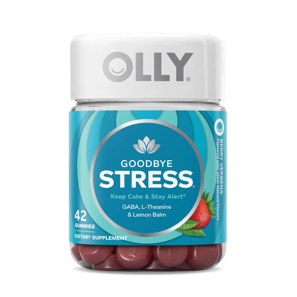 OLLY FAR Stress Gummy, GABA, L- Theanine, Lemon Balm, Stress Relief supplement, Berry - 42 Greve