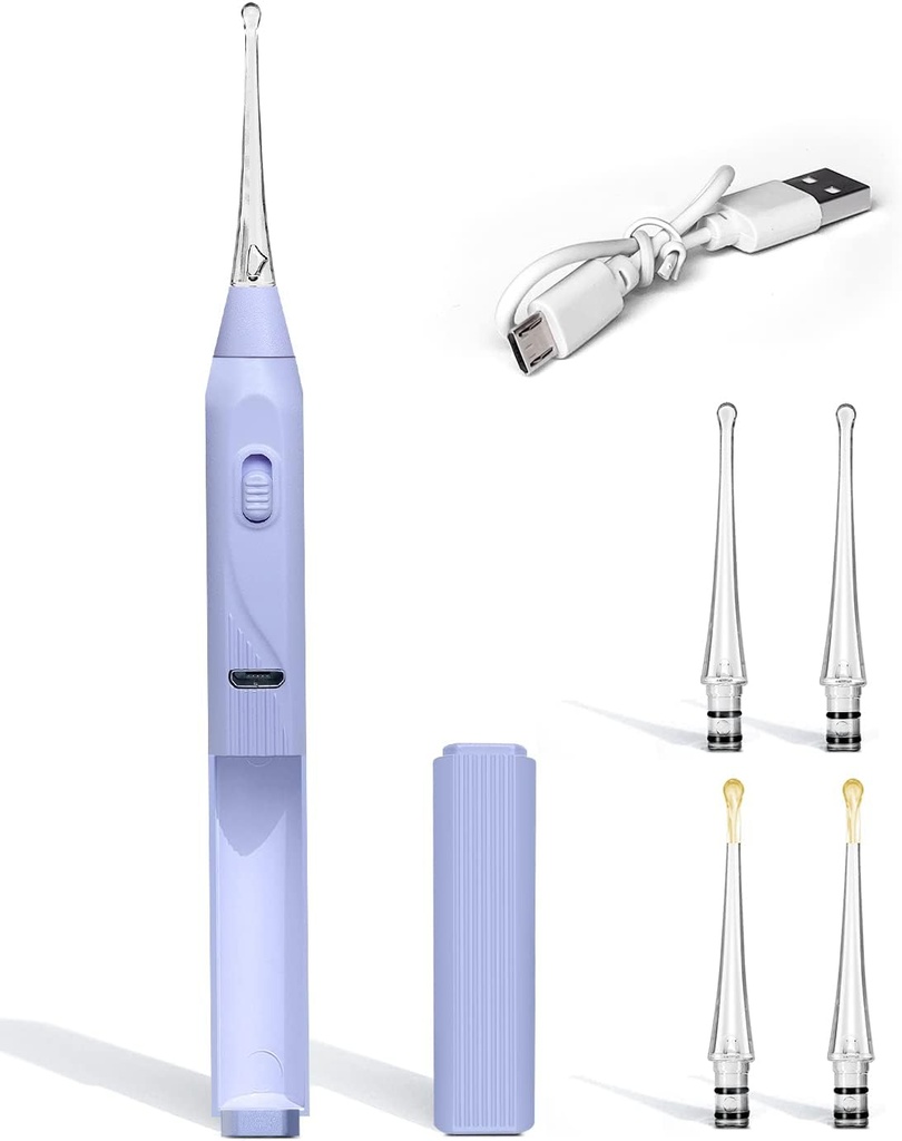 Ear Wax Removal Tool med Light Kids Ear Wax Remover Ear Cleaning Tool Ear Cleaner med Build- in Storage Space UANRNA Opgraderet Ear Wax Removal med lys for børn og voksne (lilla)