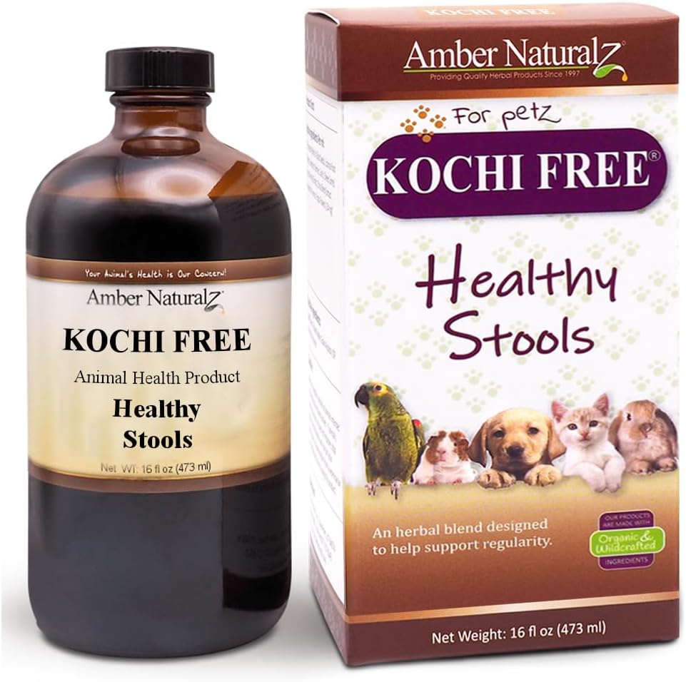 Amber NaturalZ Kochi Free Herbal Supplement for hunde, katte, fugle, kaniner, og Guinea svin nogensinde 124; Understøtter sund tarm funktion