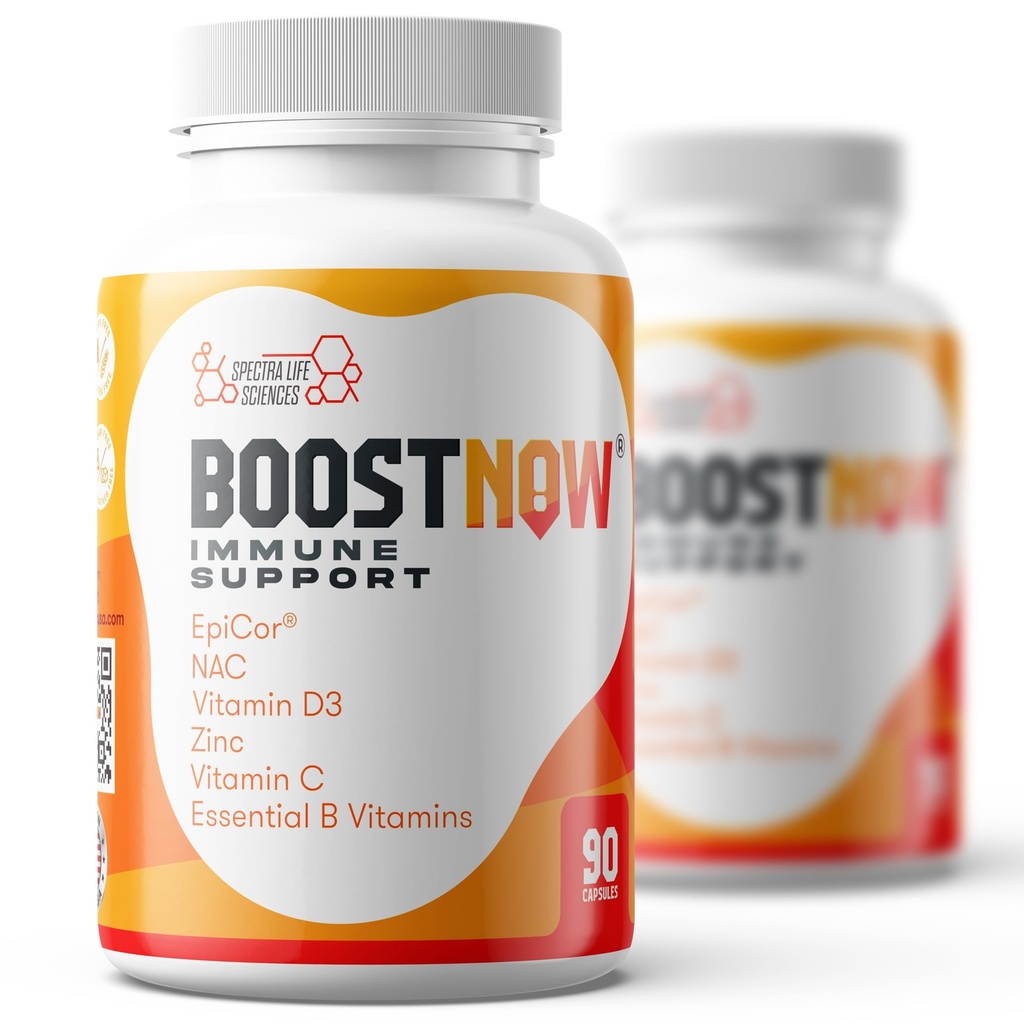 BoostNow 14- in-1 immunsupportkapsler - Forbedret med C-vitamin, D-3, Zink, EpiCor, Elderberry & mere - 90 Greve