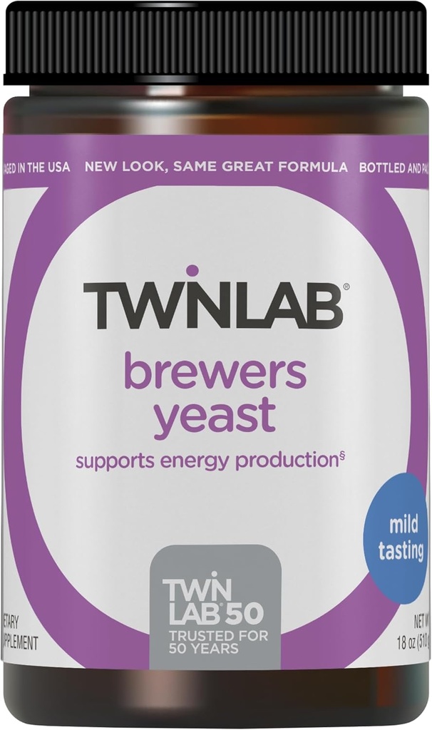 Twinlab Brewers Gær - med Vegan Protein, Vitamin, Minerals, Aminosyrer, og Trace Elements - Mænd og kvinders Vitamin med Nutritional Brewers Gær - 18 oz