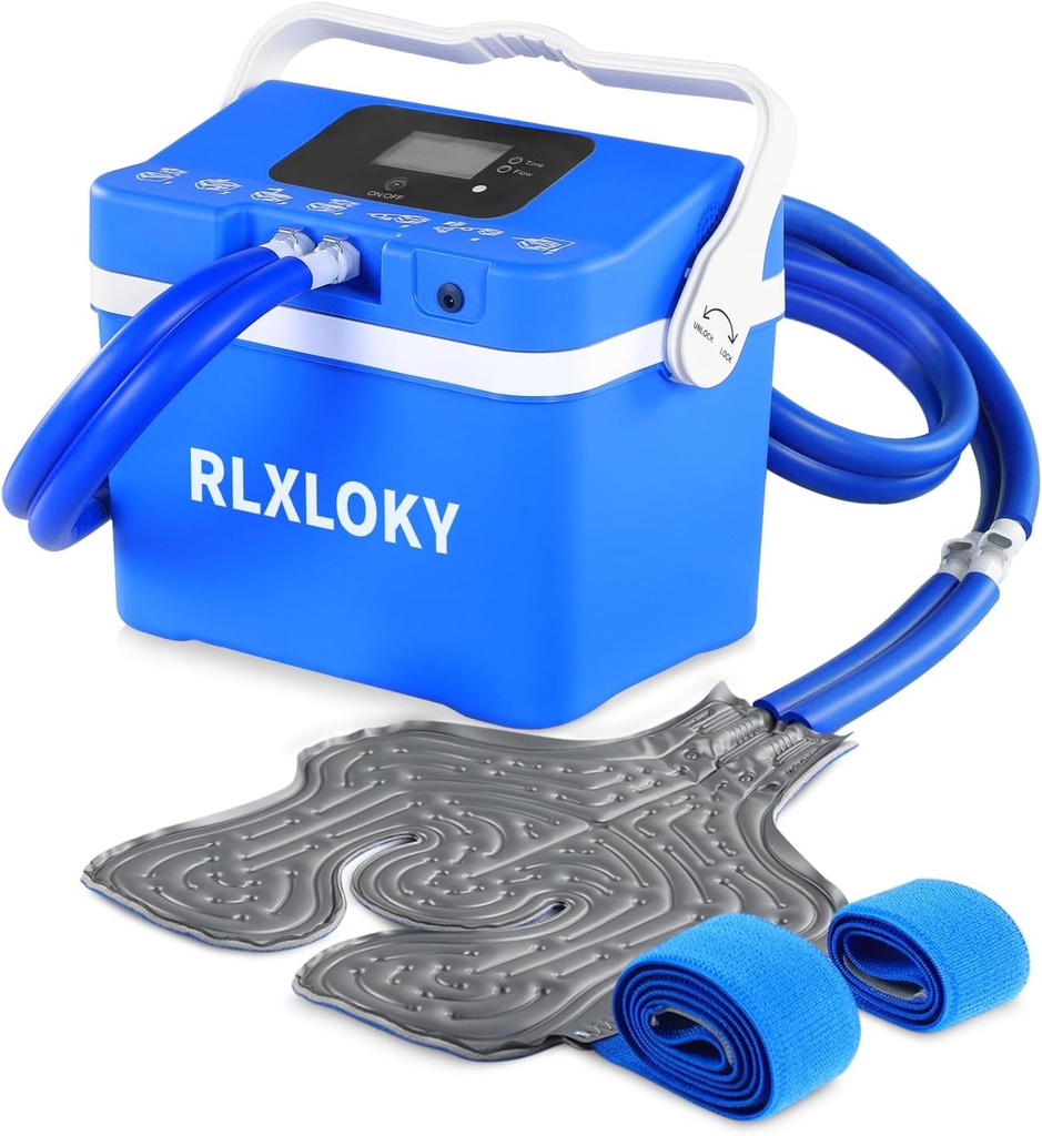 Kold terapi enhed for smertelindring, Kold terapi system med Universal is pack til Knee, Ankle, Skulder, Tilbage, Isterapi maskine med Digital Timer og Ajustable Flow Speed