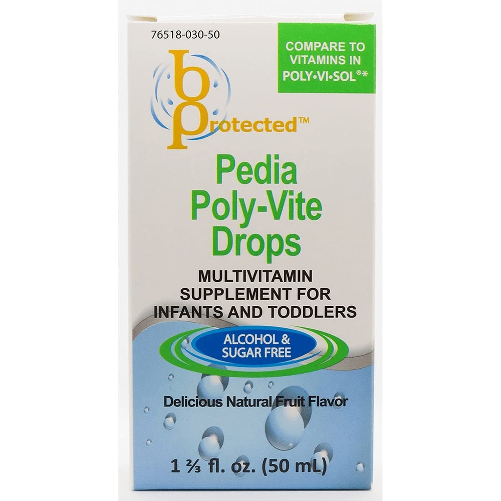 Pedia Poly- Vite dråber 1 2 / 3 fl Ounce Flydende