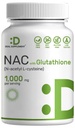 DEAL SUPPLEMENT NAC Supplement (N- acetyl cystein) 1.000mg per servering med reduceret glutathion, 240 kapsler - Antioxidant Support for immunforsvar, Lung, og lever funktion