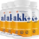 Akk + Superbiotika - 20 Millioner Afu Akkermansia Probiotisk med mælk Thistle, Taraxasterol, GLP1 Supplement, for Antioxidant, Gut, Hud Sundhed, 240 Tæl