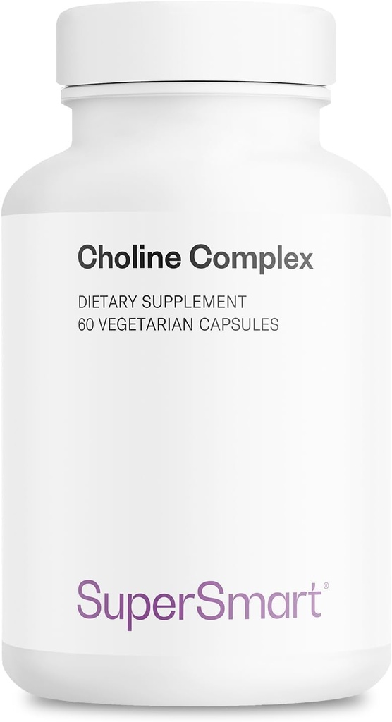 Supersmart - Cholin Complex (Patenteret & høj styrke) - med Cholin Bitartrate, GPC Cholin & CDP Cholin - High Potency Cholin Koste Koste Koste Kosttilskud 124; Non- GMO & Gluten Free - 60 Vegetariske kapsler