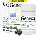 Genexa Allergy Care Remote 124; Drug Free, Non- Drowsy Allergy & Decongestant Relief for voksne Remote 124; Vegan & Non- GMO Remote 124; Homøopatisk Allergy Relief Made Clean 124; Organic Acai Berry Flavor 124; 180 tyggetabletter