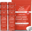 Viter Energy Original Koffein Mints Cinnamel Flavor 6 Pack og 1 / 2 Pund Bulk Bag Bundle - 40mg Koffein, B Vitamin, Sukker fri, Vegan, Kraftfuld energi Booster for fokus og alerness