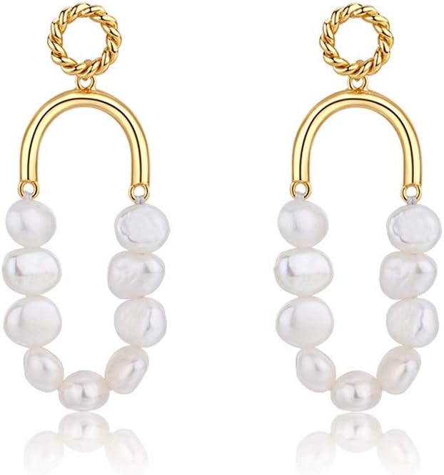 Kvindemode øreringe Drop øreringer- Vintage bryllup Dangle Pearl kvinders mode øreringe Dainty smykker gave S925 Sterling sølv kvinders mode øreringe Hypoallergen øreringe i