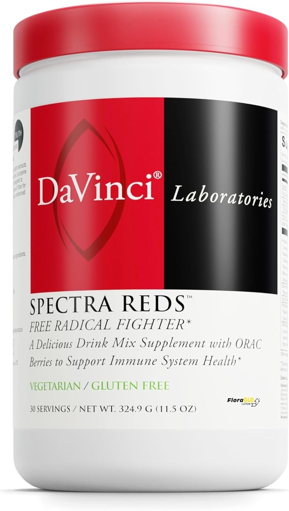 DAVINCI Labs Spectra Reds - Drink Mix tillæg for antioxidant sundhed * - immunforsvar og leversundhed med grape frø ekstrakt * - pulver supplement understøtter øje & hjerte sundhed * - 30 Servere (324.9 g)