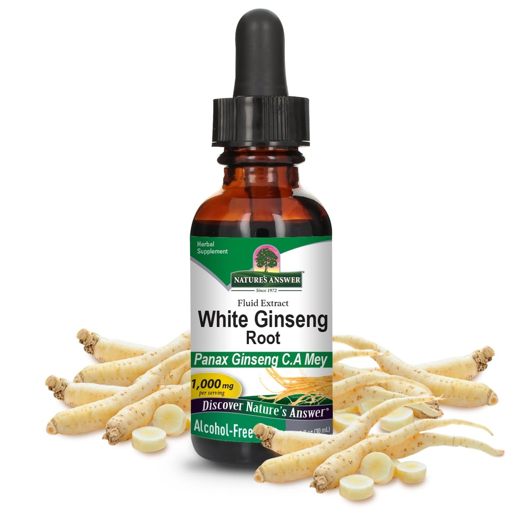 Naturens svar Hvid Ginseng Root Alkohol Gratis 1 Fluid Ounce ttesmå 124; immunsupport124; fremmer kognitiv funktion