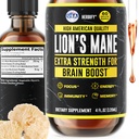 HERBIFY Lions Mane Supplement - Daglig Mushroom supplement til hukommelse, fokus og klarhed - Brain Booster - Lions Mane tinktur for immunforsvar - 4 Fl oz