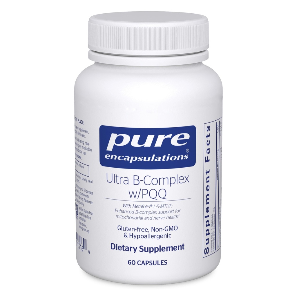 Ren indkapsling Ultra B- Kompleks med PQQ Beeg 124; vitamin B supplement til støtte nerver, celler, methylering, og Mitokondriel sundhed * Beeg 124; 60 kapsler
