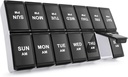 Sukuos Weekly Pill Organizer 2 gange om dagen, 7 dag Pill Box AM PM Stor daglig Pill sag Vitamin Organizer Pill Container til vitaminer, fiskeolier, Kosttilskud