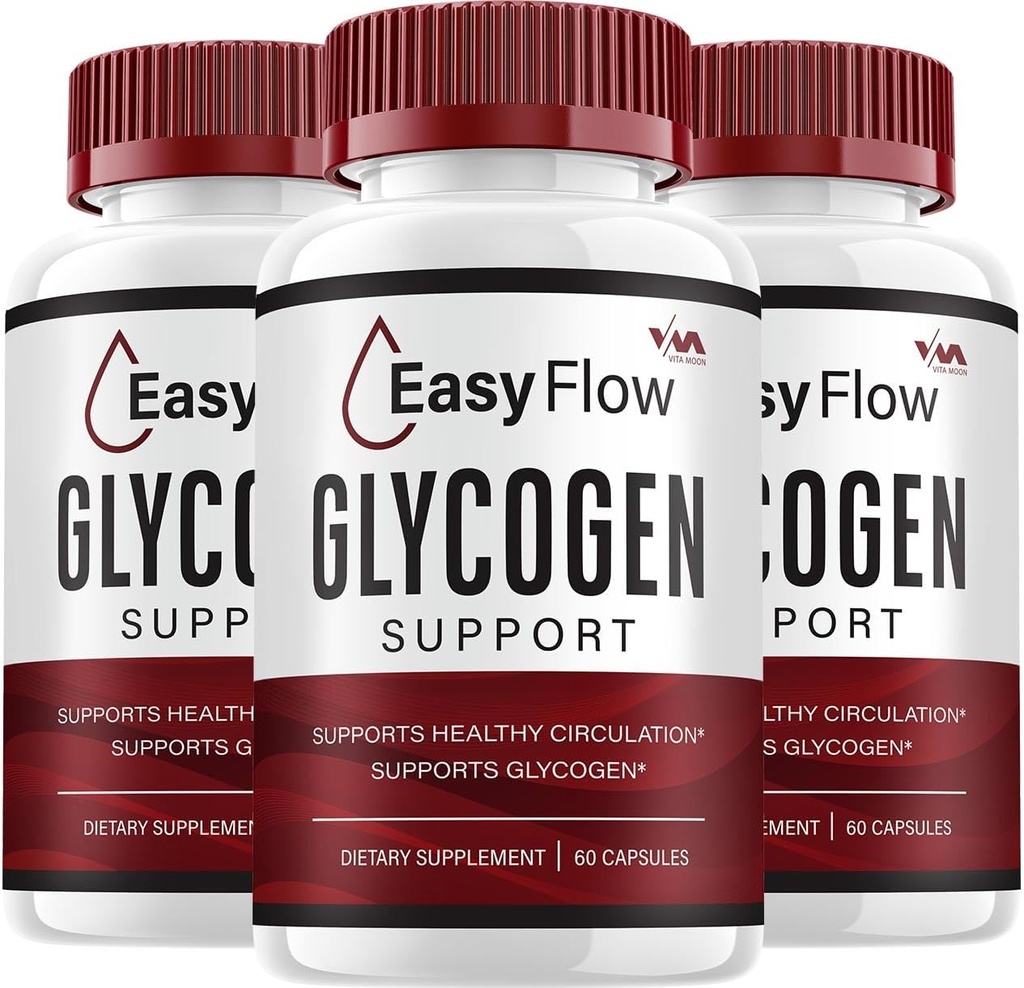 (3 Pack) EasyFlow Glycogen - Easy Flow Capsule Cleaner, EasyFlow Pills, Advanced Formel for Samlet Wellness, Easy Flow Glycogen Anmeldelser, 180 Kapsler