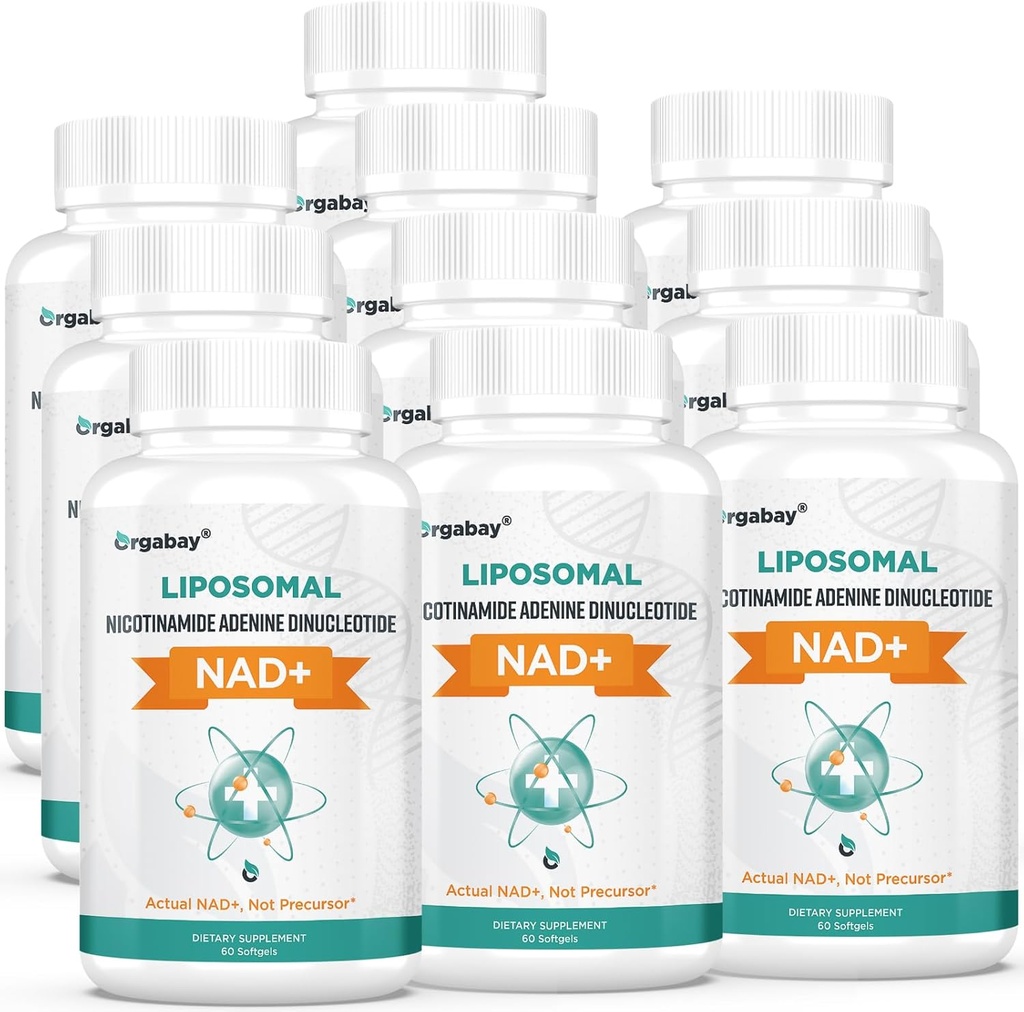 Orgabay Liposomal NAD + Supplement 500 mg, Høj Absorption, Boost NAD + med TMG 250 mg, Faktisk NAD Plus mere effektiv end Nicotinamid Riboside, Support Cellular Energy, Sund Aging