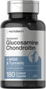 Horbäach Glucosamin Chondroitin Б124; Plus MSM & Turmerisk Б124; 180 Overtrukket Caplets Б124; Non- GMO, Gluten Free Supplement