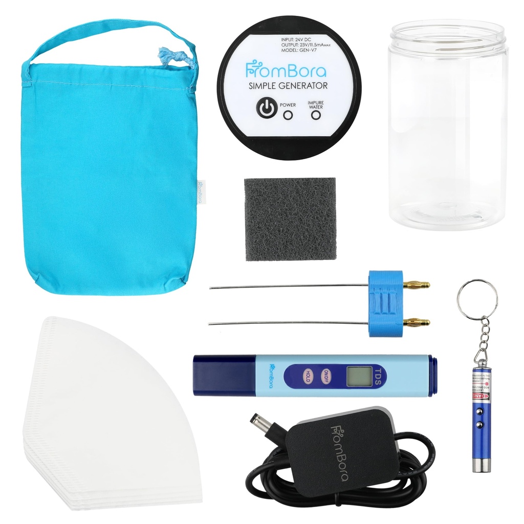 Colloidal Sølv Generator Kit - 99,99% (Ag) Rods, TDS Meter Kolloidal Sølv Machine, Impure Water Indicator, Vand Ionizer Machine for Home, Travel Bag, Simple Kit