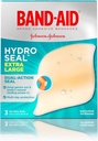 Band- Aid Brand Hydro Seal Adhesive Hydrocolloid Gel Bandager til Sårpleje & Blister Relief, Alle formål Vandtæt & Bruser Bevis Blister Pad, Steril & Long- Lasting, Ekstra stor, 3 ct