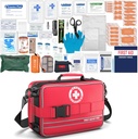 Omfattende førstehjælp kits - Avancerede Trauma Kits med mærkede kompartmenter, store nødsituationer medicinske Kits til bil, hjem, Camping og udendørs nødsituationer -324Piece sæt