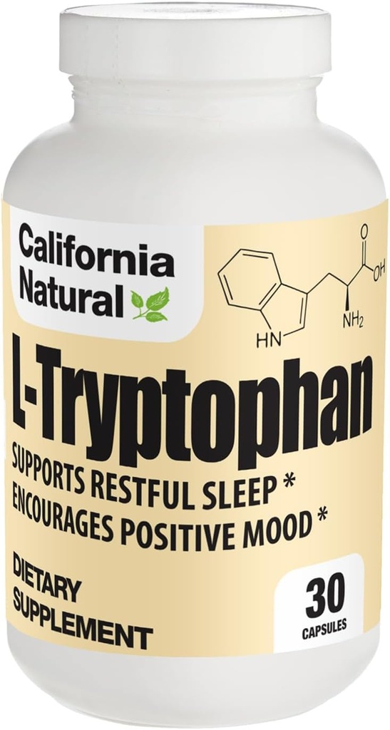 California Natural L- Tryptophan 500 Mg kapsler, 30 Greve