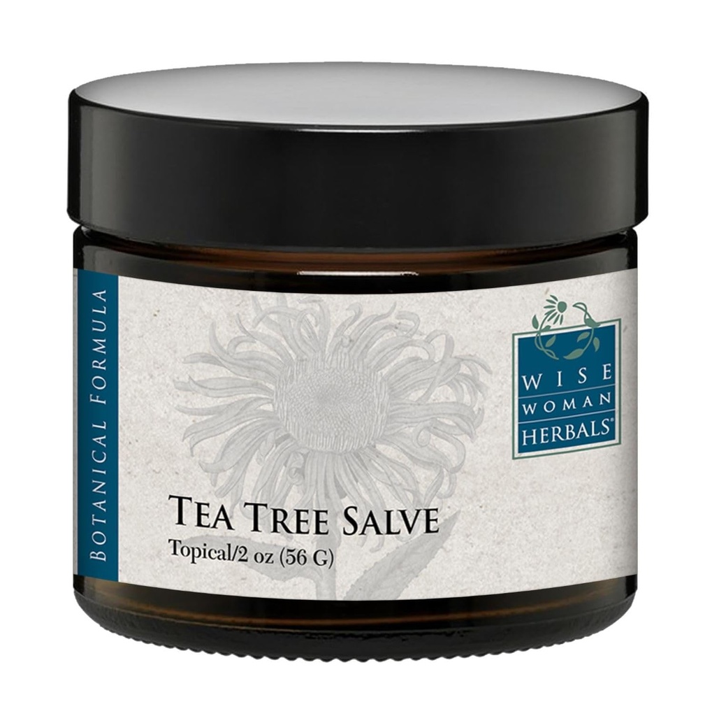 Wise Woman Herbals - Tea Tree Salve - 2 Oz - Naturlig hjælp til fælles årsager til hudirritation, fremmer normal sund hud, hjælper med at tørre Itchy Skin og irritation på toenails, Fingernegle, og krop