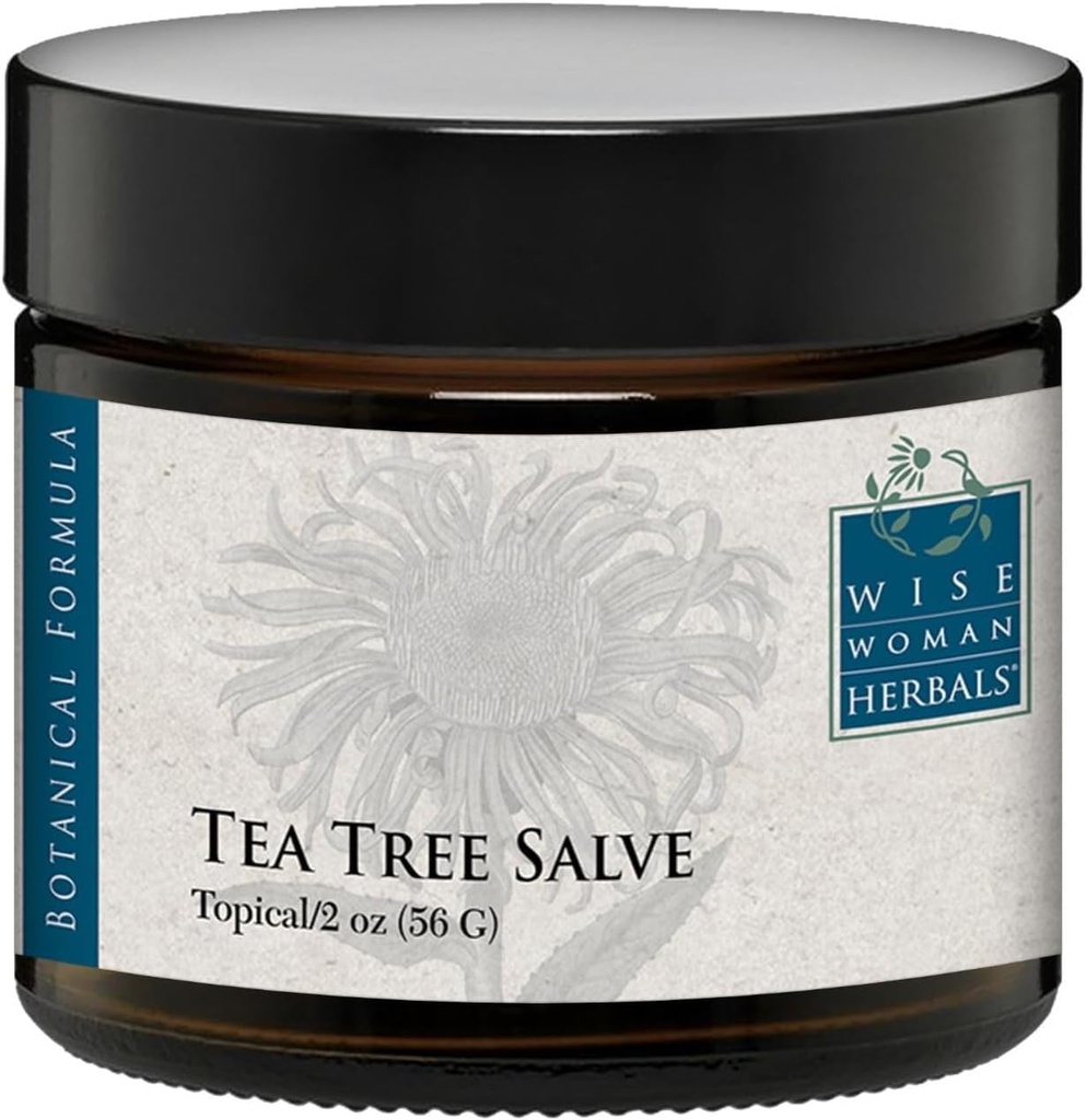 Wise Woman Herbals - Tea Tree Salve - 2 Oz - Naturlig hjælp til fælles årsager til hudirritation, fremmer normal sund hud, hjælper med at tørre Itchy Skin og irritation på toenails, Fingernegle, og krop