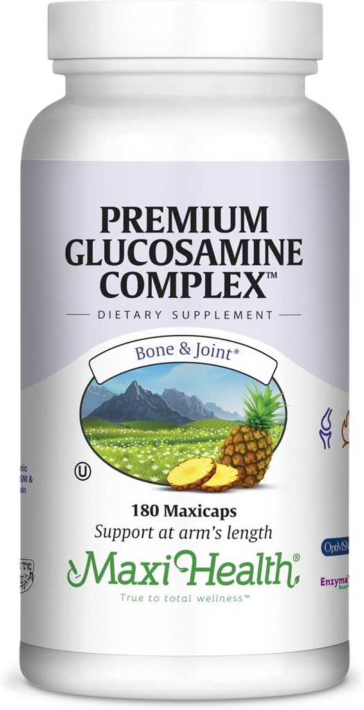 Glucosamin MSM og hyaluronsyre med bromelain Supplement - Fælles supporttillæg til kvinder og mænd med enzymer og hyaluronsyre - til brusk, fælles sundhed og fleksibilitet - 180 Tæl