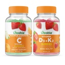 Lifeable Vitamin C 1050mg + Vitamin D3 + Vitamin K2, Gummies Bundle - Great Tasting, Vitamin Supplement, Gluten fri, GMO fri, Chewable Gummy