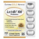 California Gold Nutrition LactoBif Probiotika, 100 Bllion CFU, 8 Active & Clinically Researched Probiotic Stains, Sugar- Free, Vegetar, Individuelt Double- folie Blister Sealed, 30 Veggie Kapsler