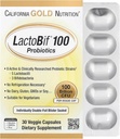 California Gold Nutrition LactoBif Probiotika, 100 Bllion CFU, 8 Active & Clinically Researched Probiotic Stains, Sugar- Free, Vegetar, Individuelt Double- folie Blister Sealed, 30 Veggie Kapsler