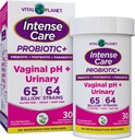 Vital Planet - Intensive Care Vaginal pH & Urinary Probiotika til kvinder Plus Organic Prebiotika, Postbiotika, og Parabiotika, 65 milliarder CFU og 64 Stammer, Immun- og fordøjelsessygdomme 30 ng