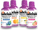 Bluebonnet Nutrition Flydende Calcium Citrat Magnesium Citrate, Vitamin D3, Bone Health - Bundle of Orange, Blåbær, Lemon og Strawberry Flavor, 4 Flaske med 16 Fl Oz Hver (64 Fl Oz i alt)